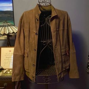 Men’s Brooks Brothers suede brown suede jacket XL